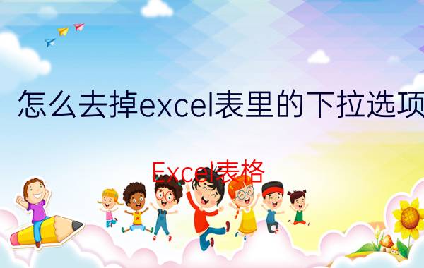 怎么去掉excel表里的下拉选项 Excel表格